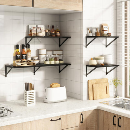 36"W x 10"D Floating Shelves, 10 Inch Deep Black Floating Shelves, Farmhouse Rustic Deep Wall Shelves for Home Decor, Wide Large Floating Shelf for Bathroom, Living Room, Kitchen, Study Room