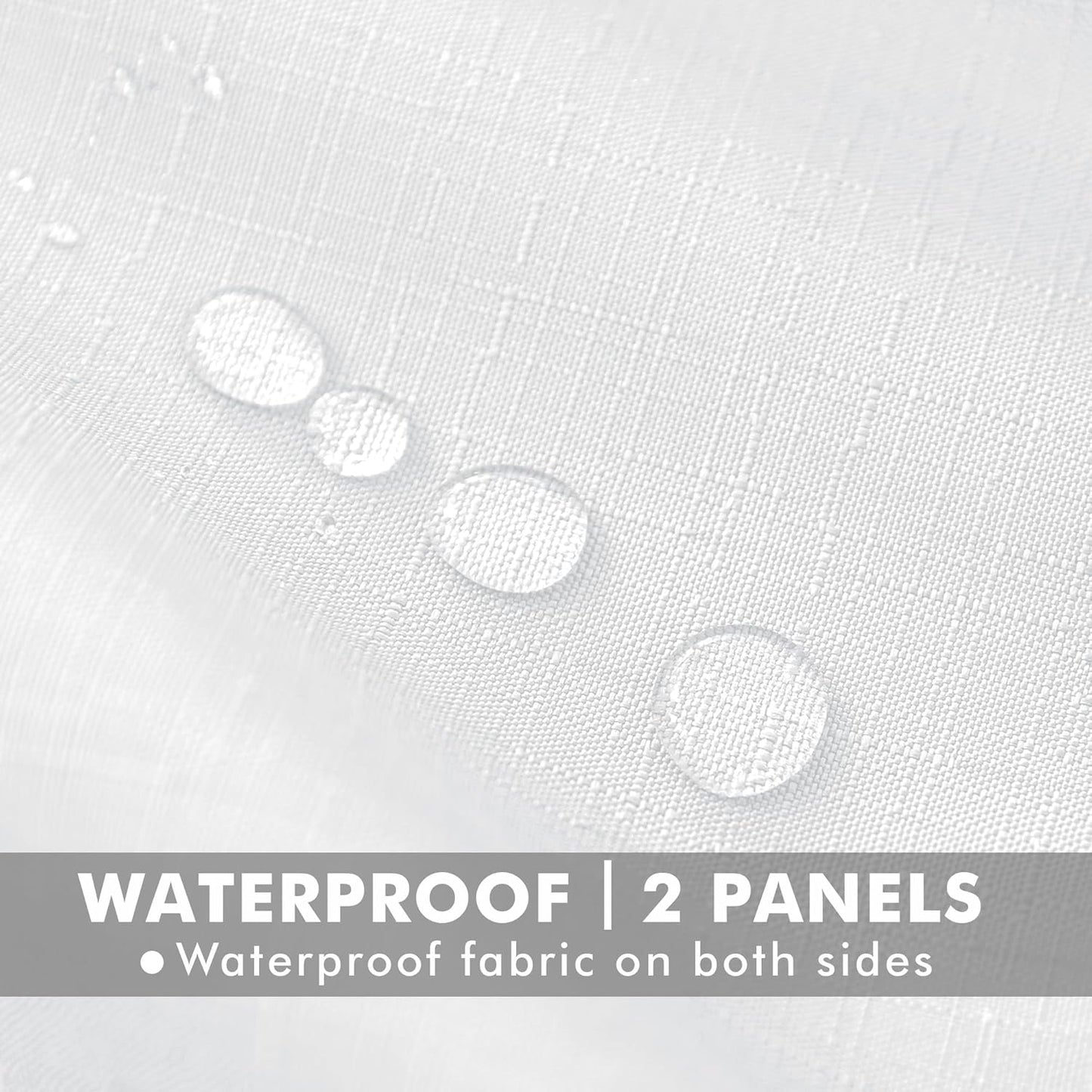 HolidayIdeas 4 Panels Linen Outdoor Curtains for Patio Waterproof White Curtains 84 Inch Length Set-Wide Curtains Weatherproof, Privacy, Textured for Pergola, Porch, Gazebo-110 Wide x 84" Long