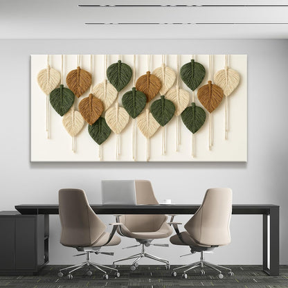 Tsomzxng Large Boho Wall Art Living Room Chic Home Wall Art Modern Multicolor Leaves Feather Canvas Wall Art Decor Picture For Bedroom Apartment Kitchen Ready To Hang 29" W X 58" L