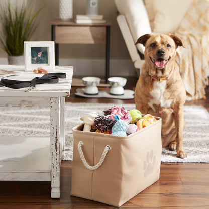 Bone Dry Pet Storage Collection Collapsible Bin, Medium Rectangle, Taupe
