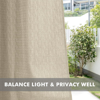 HolidayIdeas Linen Outdoor Curtains for Patio Waterproof 4 Panels Cream Outside Curtains 108 inch Length-Indoor/Outdoor Gazebo Curtains Weatherproof, Privacy for Pergola, Porch, Cabana 54"x108"