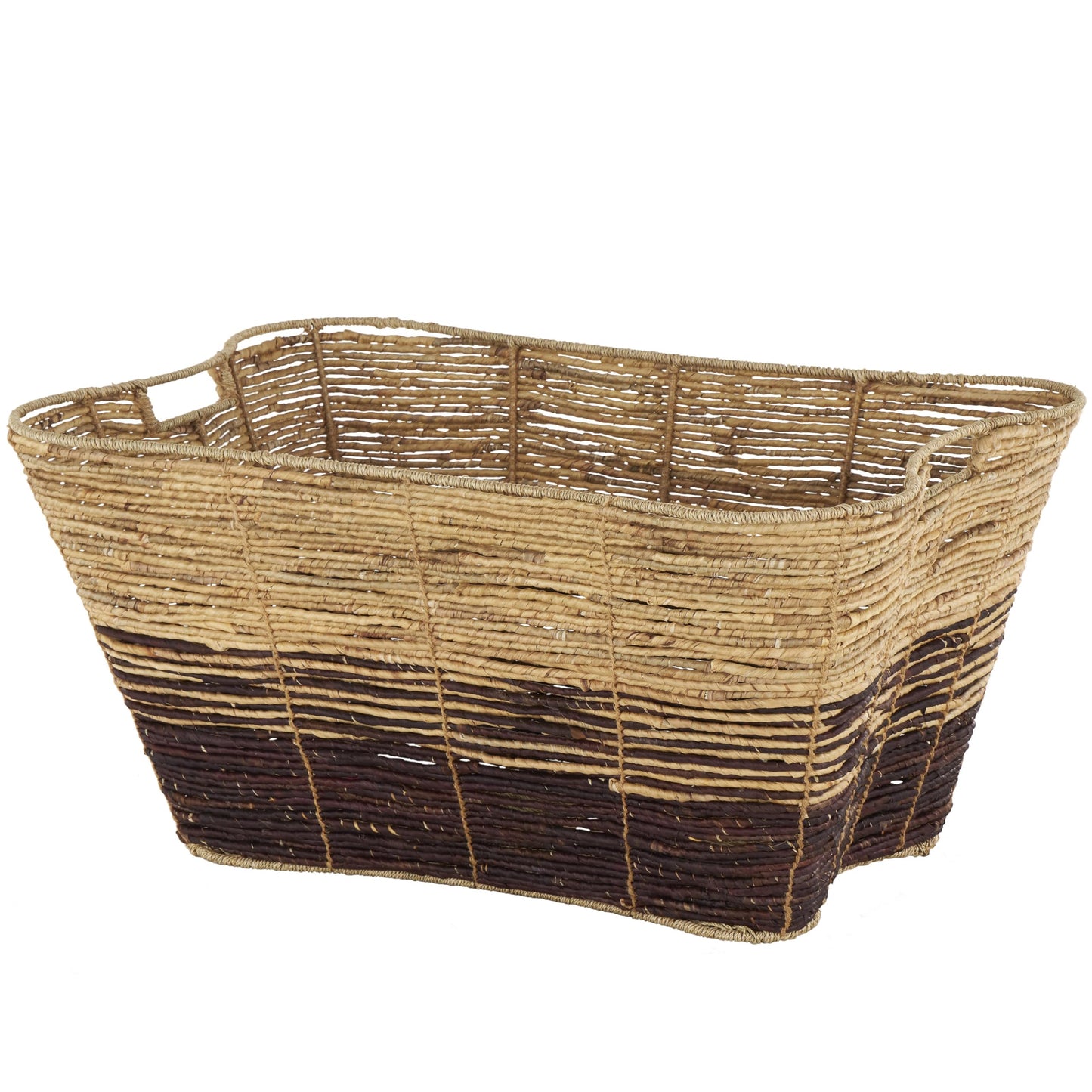 Deco 79 Seagrass Handmade Decorative and Functional Storage Basket Oversized Color Block Basket
