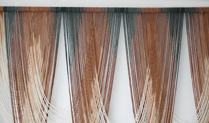 IOWER Macrame Wall Hanging Brown Dip-Dyed Large Macrame Wall Decor For Living Room Boho Fiber Art for Office Decoration 57" W x 41" L