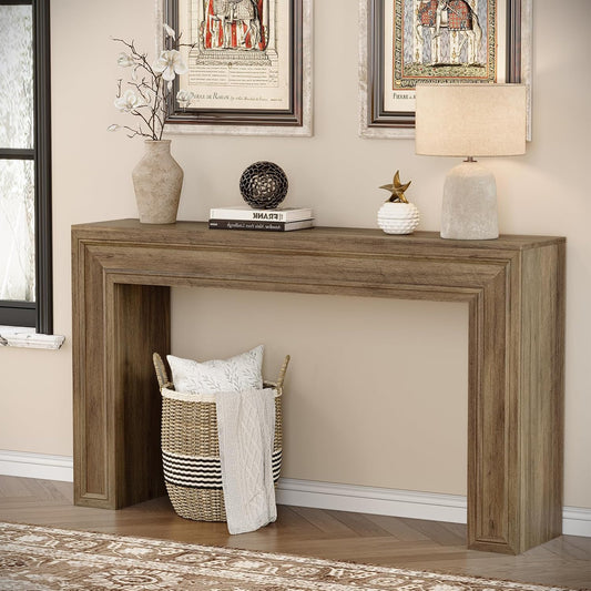 Rresyet 55 Inch Long Console Table, Sofa Table Behind Sofa, Wooden Entryway Table, Farmhouse