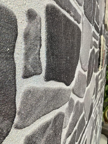 Dundee Deco 3D Wall Panels - Cladding Charcoal Grey Silver Stone Look Wall Paneling, Styrofoam Facing for Interior and Exterior Applications, DIY, Sample, Size 10 x 10 in.