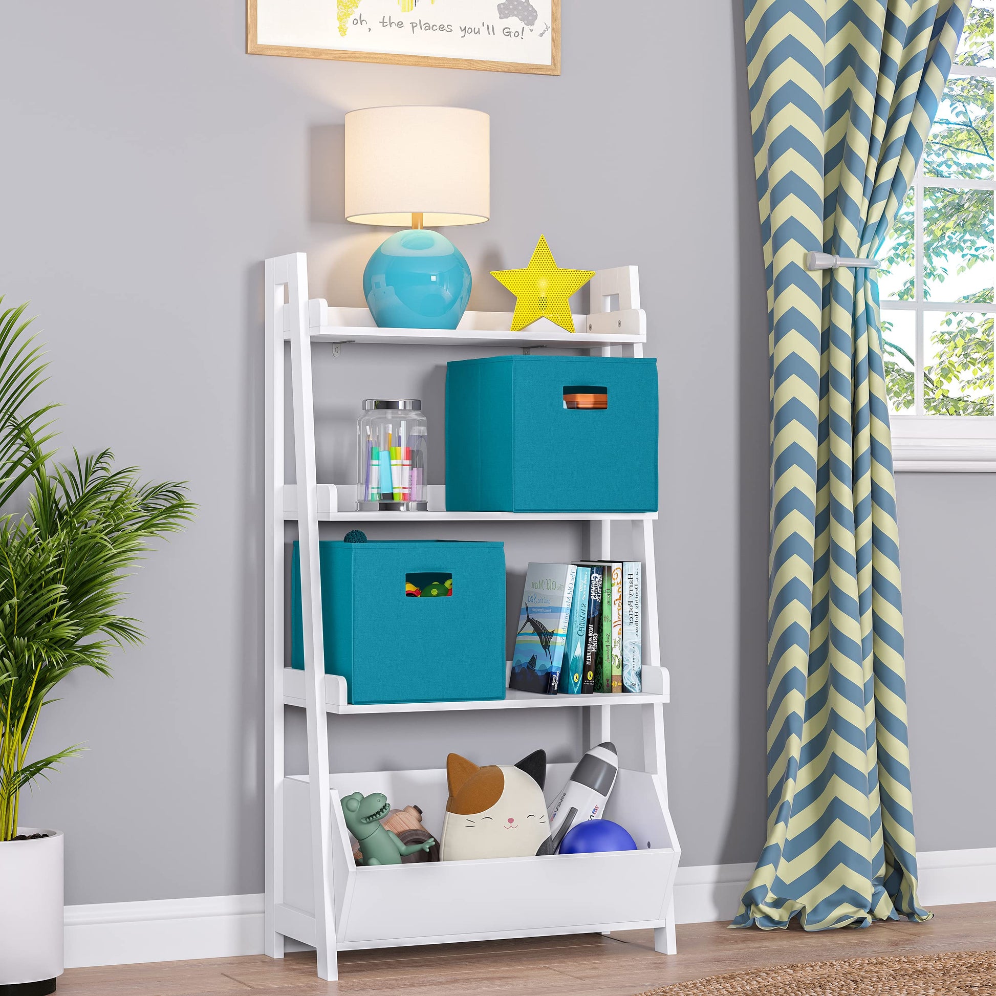 RiverRidge Folding Storage Bins - 2-pack of 10in Tall Turquoise Cubes