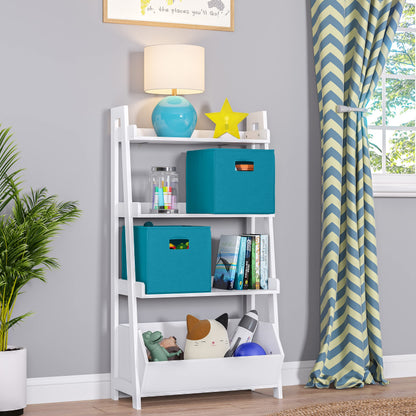 RiverRidge Folding Storage Bins - 2-pack of 10in Tall Turquoise Cubes