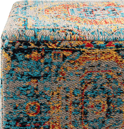 Mark&Day Pouf Ottoman, Kaltenleutgeben Traditional Saffron Cube Pouf Foot Rest for Living Room, Bedroom and Boho Home Decor (18"x18"x18")