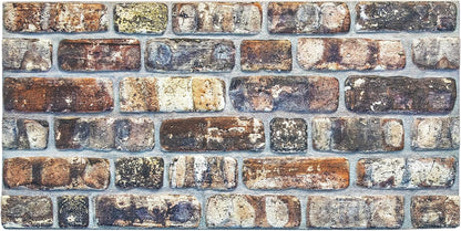 Dundee Deco 3D Wall Panels Faux Brick - Cladding, Multicolored Stone Look Wall Paneling, Styrofoam Facing for Living Room, Kitchen, Bathroom, Balcony, Bedroom, Sample, Size 10 x 10 in.