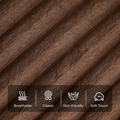 Furniliving Modern Round Ottoman, Large Size Bedroom Ottoman Footstool Round Ottomans Stool for Living Room, Bedroom, Makeup Room, Brown, Faux Fur