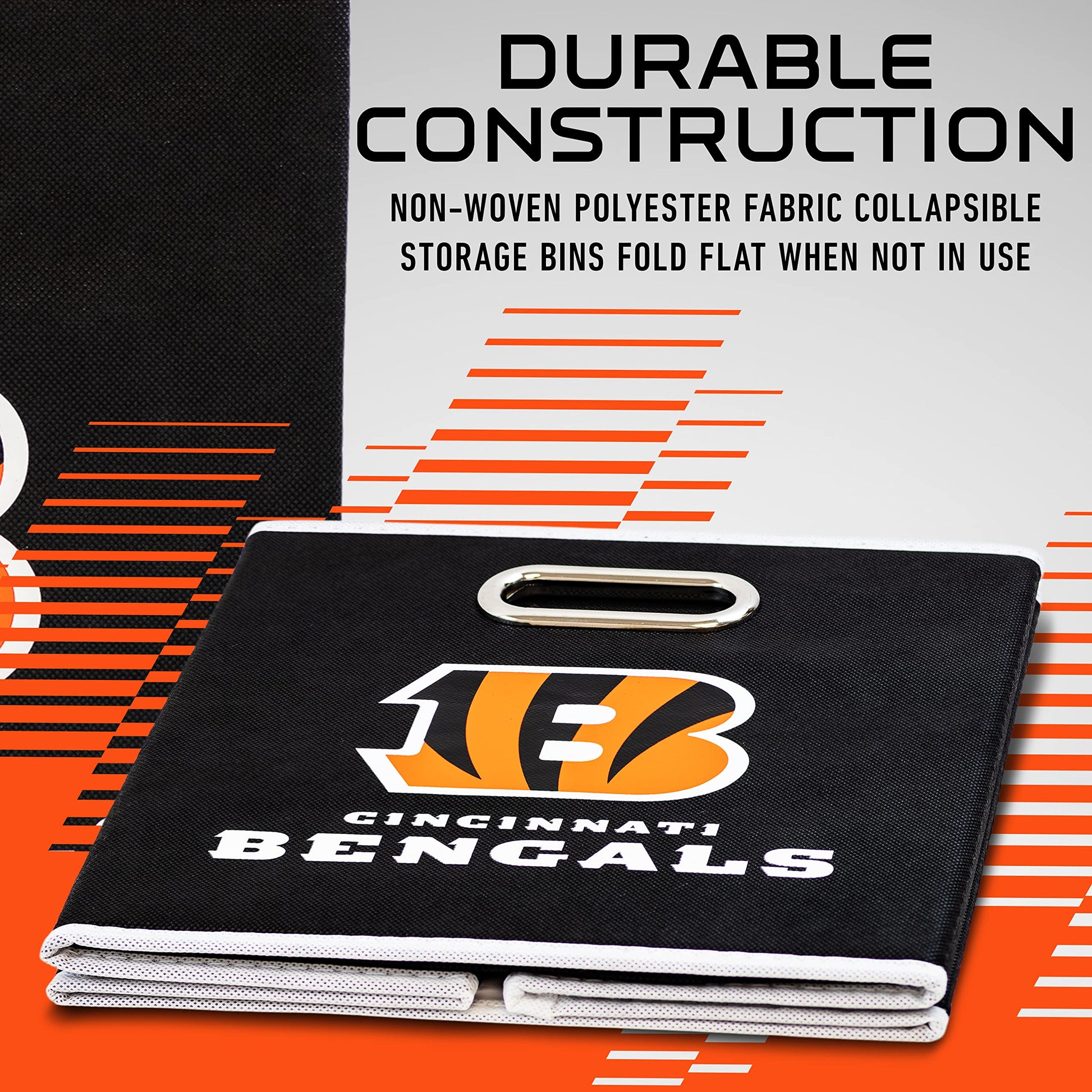 Franklin Sports NFL Cincinnati Bengals Collapsible Storage Bin