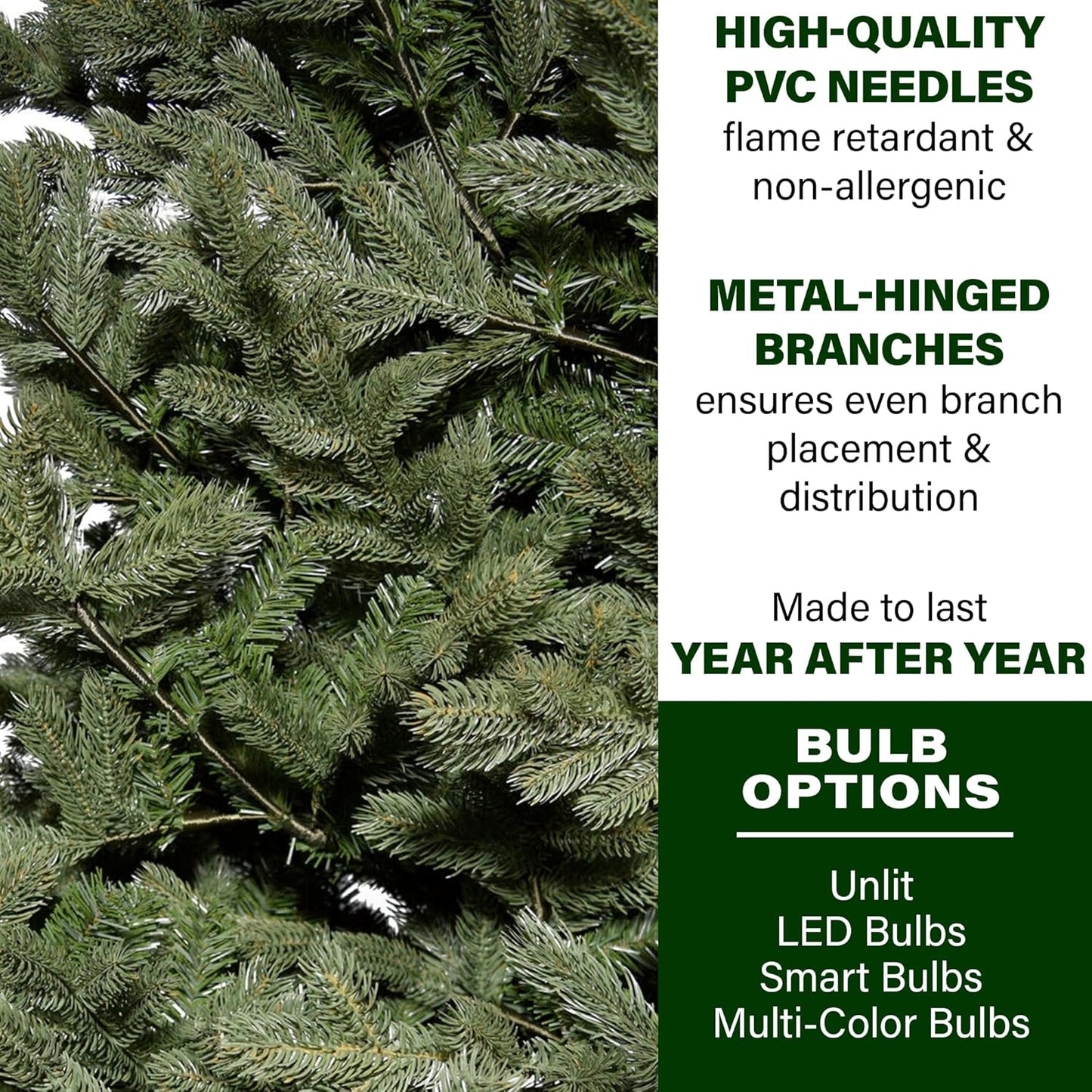 Fraser Hill Farm 10-Ft. Foxtail Pine Artificial Christmas Tree with Stand, Unlit Foldable Fake Tree with Realistic Foliage for Home Decoration