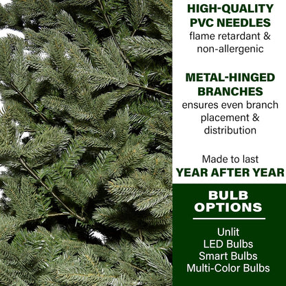 Fraser Hill Farm 10-Ft. Foxtail Pine Artificial Christmas Tree with Stand, Unlit Foldable Fake Tree with Realistic Foliage for Home Decoration