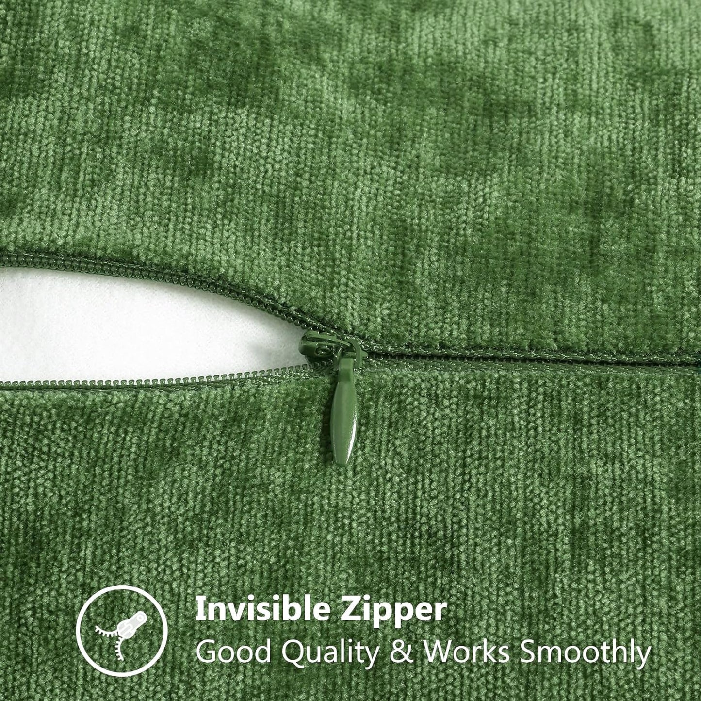 decorUhome Fall Chenille Soft Throw Pillow Covers 26x26 Set of 2, Farmhouse Velvet Neutral Decorative Euro Pillow Covers with Stitched Edge for Couch Sofa Bed Home Decor, Forest Elf