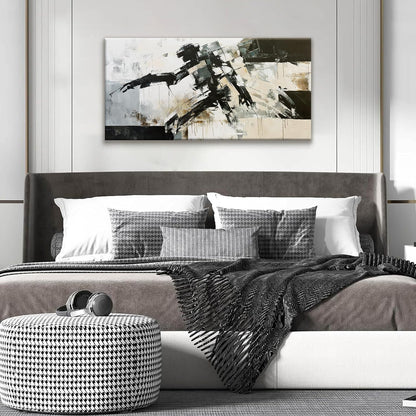 TAIJXAGSG Abstract Wall Art Minimalist Abstract Art Painting Cool Black Robot Modern Canvas Art Wall Decor Picture For Bedroom Office Home Wall Decor 20"X40"Ready To Hang