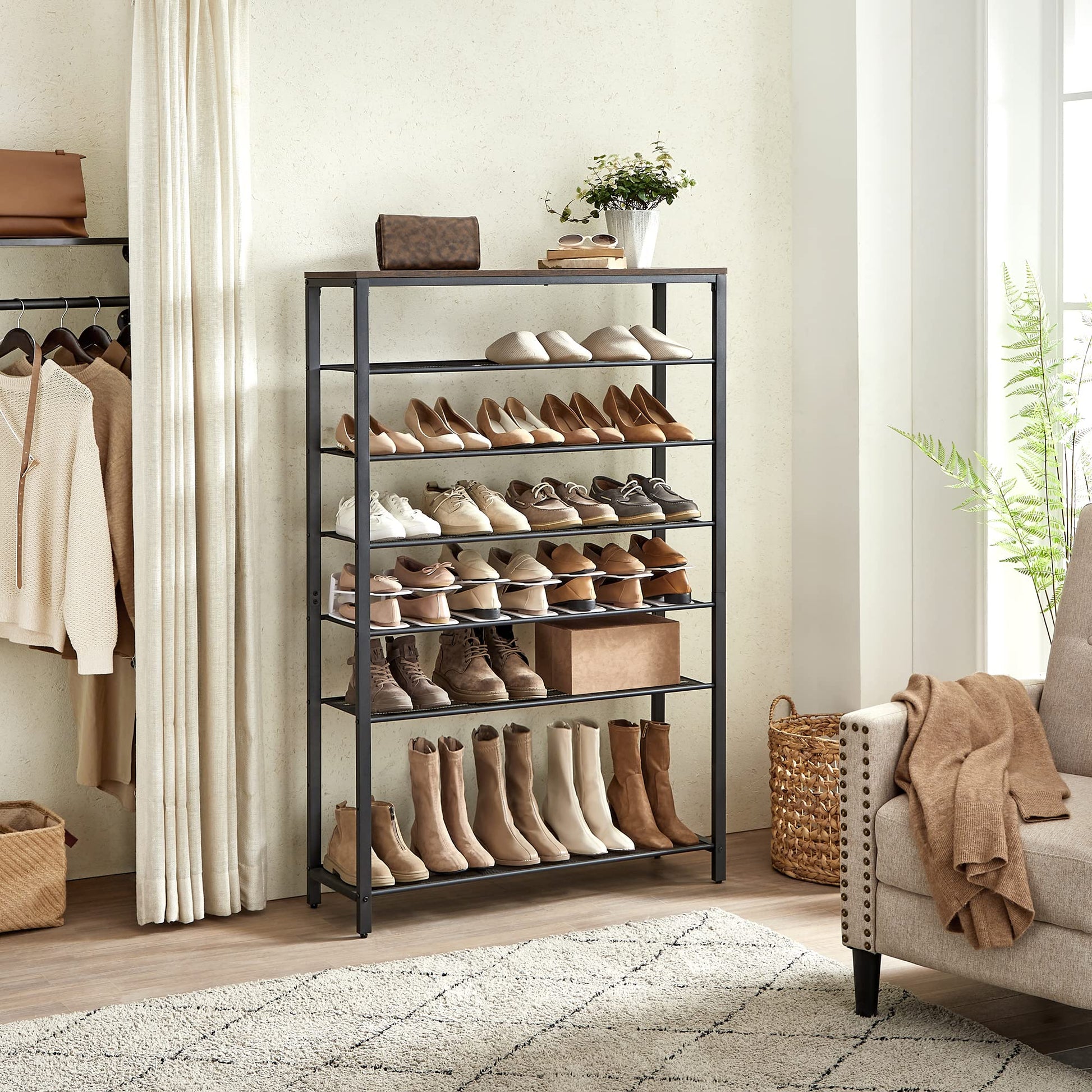 VASAGLE 8 Tier Shoe Rack, Shoe Organizer for Closet, Entryway, 32-40 Pairs of Shoes, Large Shoe