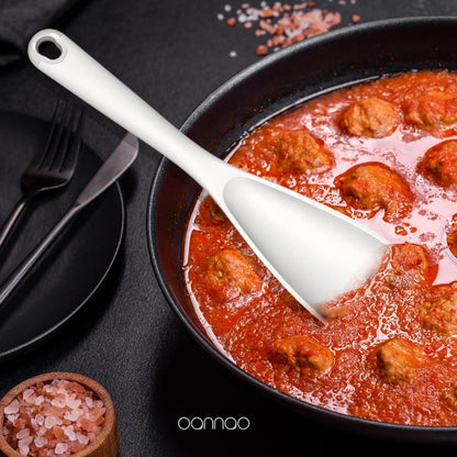 Thickened Silicone Kitchen Utensils Set, 600°F Heat Resistant Silicone Cooking Utensils, Spatula, Spoon, Whisk, Tongs, Kitchen Gadgets for Nonstick Cookware, Dishwasher Safe BPA Free (Cream White)