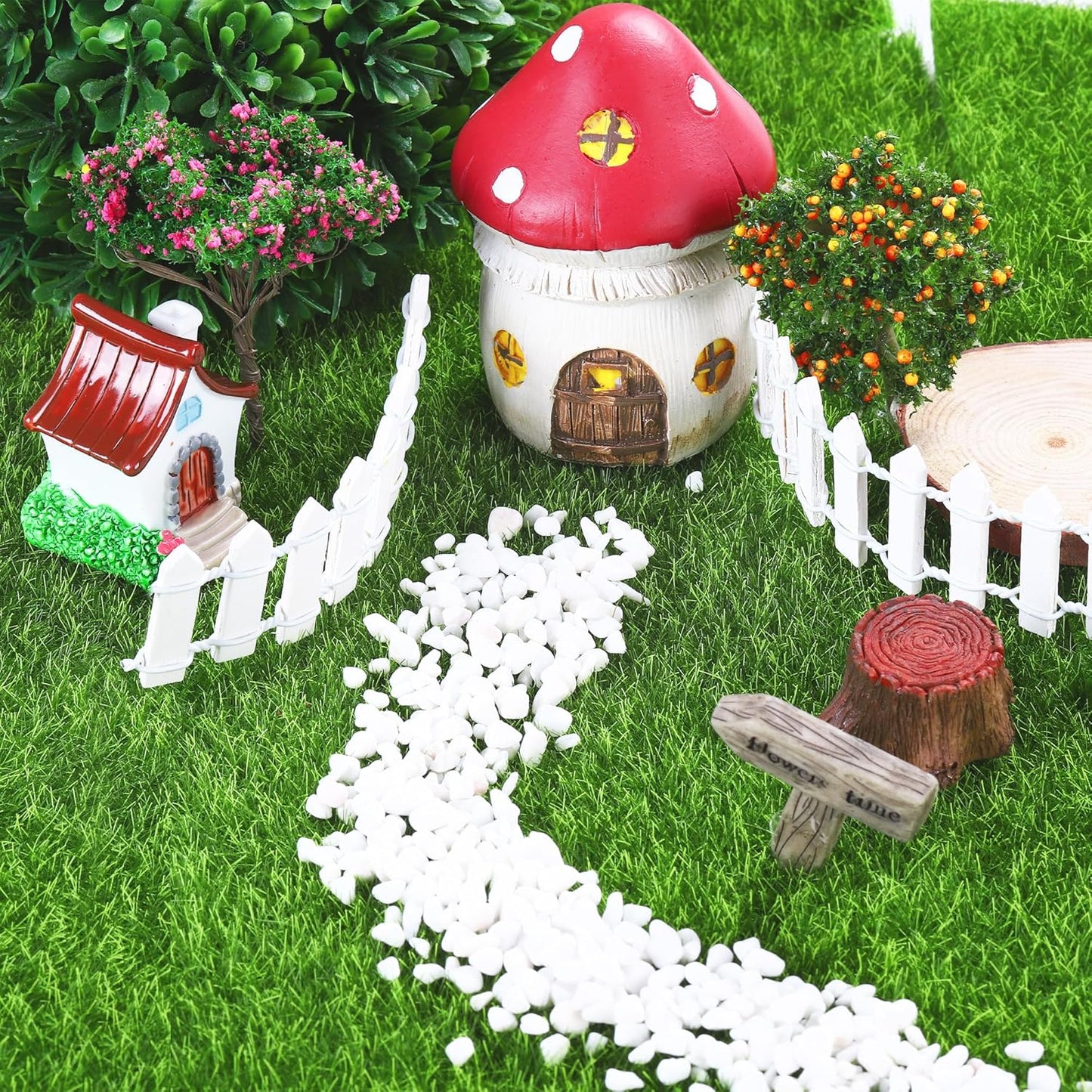 Elcoho 6 Pieces Fake Grass for Crafts Fairy Garden 6 x 6 Inches Artificial Garden Grass for Miniature Ornament Dollhouse DIY Decoration