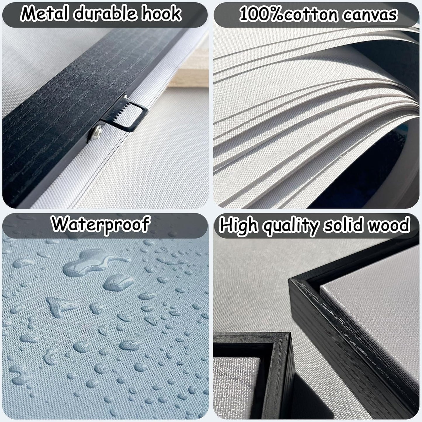 AJAZIKO Blue Canvas Wall Art Abstract Art Wall Decor Wall Art for Living Room Framed Artwork for Walls Paintings for Bedroom Modern Pictures Wall Decor Office Decoration 30×60IN