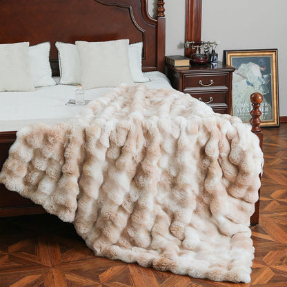 UKELER Camel Large Fluffy Bed Blankets Throws Twin Size, Cozy Shaggy Faux Fur Blanket Soft Plush Thick Throw Blanket for Bed, Couch, Sofa, Office, Camping 60''x80''