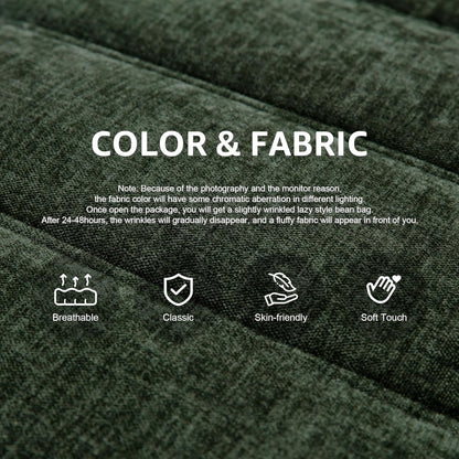 Bean Bag Chairs for Adults Giant Bean Bag Chair Memory Foam BeanBag Chair Big Bean Bag Sofa with Filler Faux Fur Fireside Beanbags Lazy Sofa for Living Room Bedroom Dorm Office (Green Chenille)