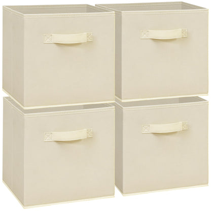 Easi 11 inch Cube Storage Bins, 4 Storage Cube Organizer, Collapsible Fabric storage cubes with