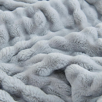 UKELER Plush Furry Throw Blanket Large Super Soft Fluffy Blankets Throws for Bed, Couch, Sofa, Office, Camping Plush Shaggy Faux Fur Blanket 60''x80'' Grey