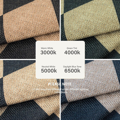 Lahome Checkered Round Rug 3ft, Circle Indoor Outdoor Entryway Patio Rug Washable Easy Jute Rug, Farmhouse Non Slip Small Round Rugs for Bedroom Porch Living Room Decor