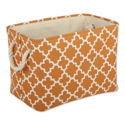 DII Polyester Container with Handles, Lattice Storage Bin, Large, Pumpkin Spice
