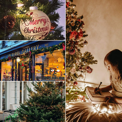 Clear Christmas String Lights 3 Pack 25 Feet 100 Counts Warm Mini Lights for Christmas Indoor Outdoor Patio Wreath Garden Wedding Party Thanksgiving Holiday Decorations, Green Wire