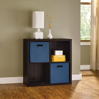 ClosetMaid 4 Cube Storage Shelf Organizer Bookshelf with Back Panel, Easy Assembly, Wood, Black