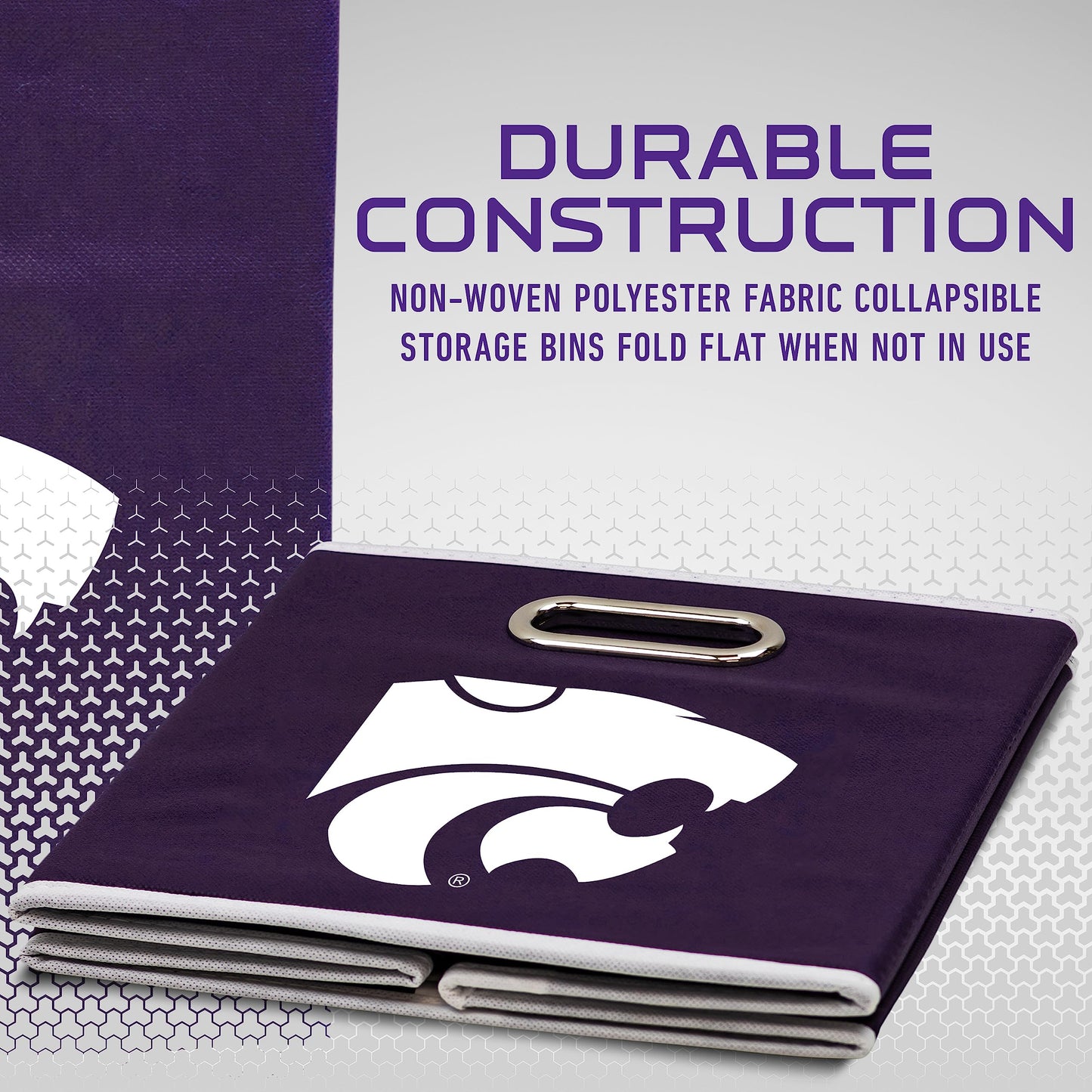 Franklin Sports NCAA Storage Bin - Cube Organizer - Kansas State