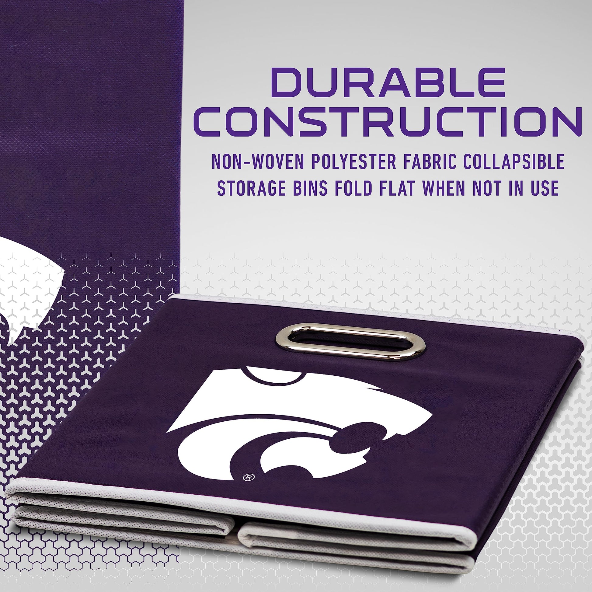 Franklin Sports NCAA Storage Bin - Cube Organizer - Kansas State