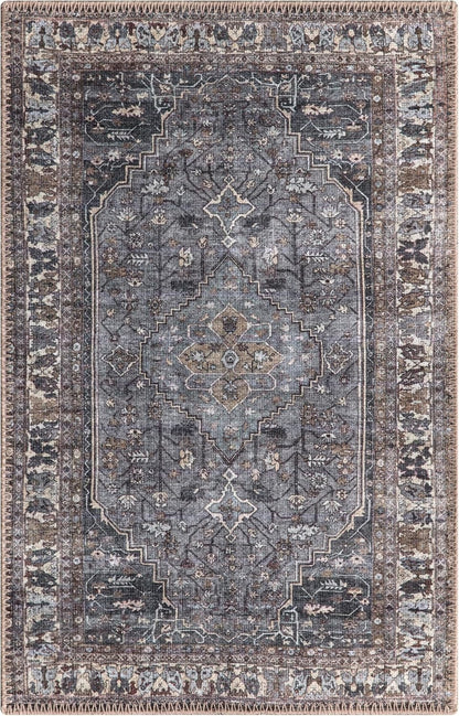 Keen Home Design 2x3 Rug - Machine Washable Entry Rug with Non-Slip Backing, Ideal for Enteryway, Kitchen, Bathroom, Laundry Room - Vintage, Easy Clean, Durable, Low Pile Rug - (2' x 3')