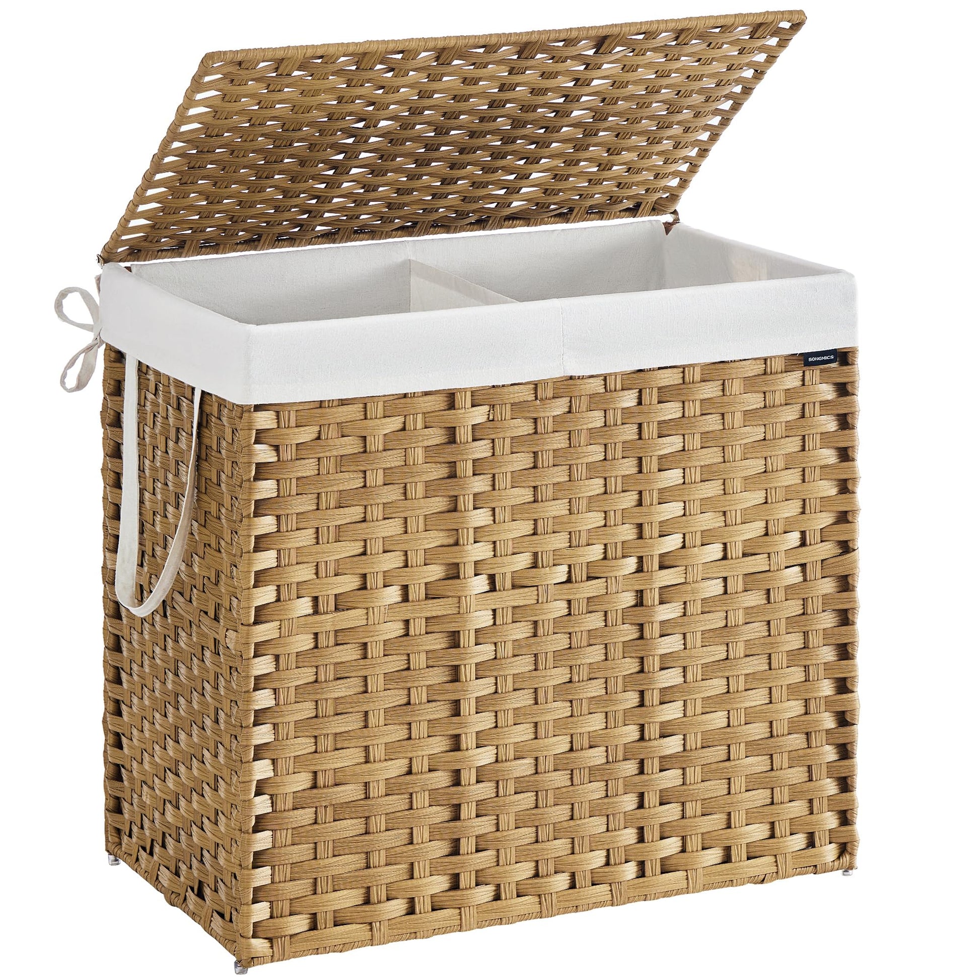 SONGMICS Laundry Hamper with Lid, 42.3 Gallon (160 L) Synthetic Rattan Clothes Laundry Basket with