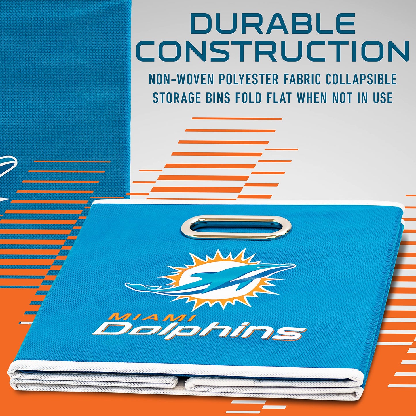 Franklin Sports NFL Miami Dolphins Collapsible Storage Bin