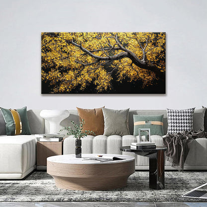 Modern Wall Art Nature Canvas Art Wall Decor Abstract Wall Decor Prints Painting Gold Tree Botanical Abstract Wall Art Picture For Bedroom Living Room Dining Room Home Office Artwork 24"×48"