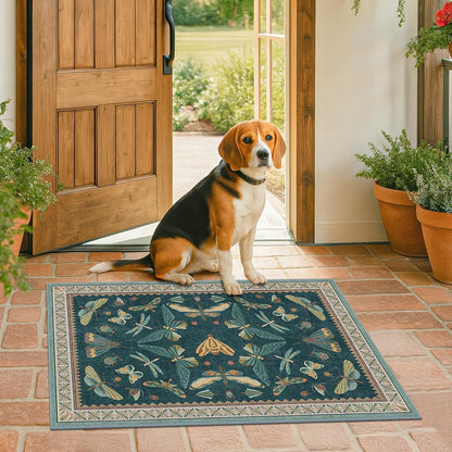 Washable Entry Rugs for Inside House - Non Slip 2x3 Small Rugs for Entryway, Kitchen, Powder Room, Stain & Fade Resistant, Teal Green