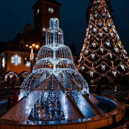 Brightown Icicle Lights Outdoor: 2 Packs, 132Ft with 276 Drops, 1472 LED Icicle Lights with Timer for House Eaves and Wedding, Pure White