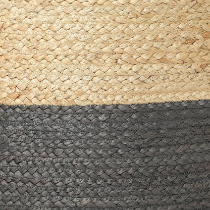 REDEARTH · Cylindrical Pouf Foot Stool Ottoman - Jute Braided Pouffe Poof Accent Sitting Footrest for Living Room, Bedroom, Nursery, Patio, Lounge & Other Rooms (Natural Gray, 18"x18"x14")