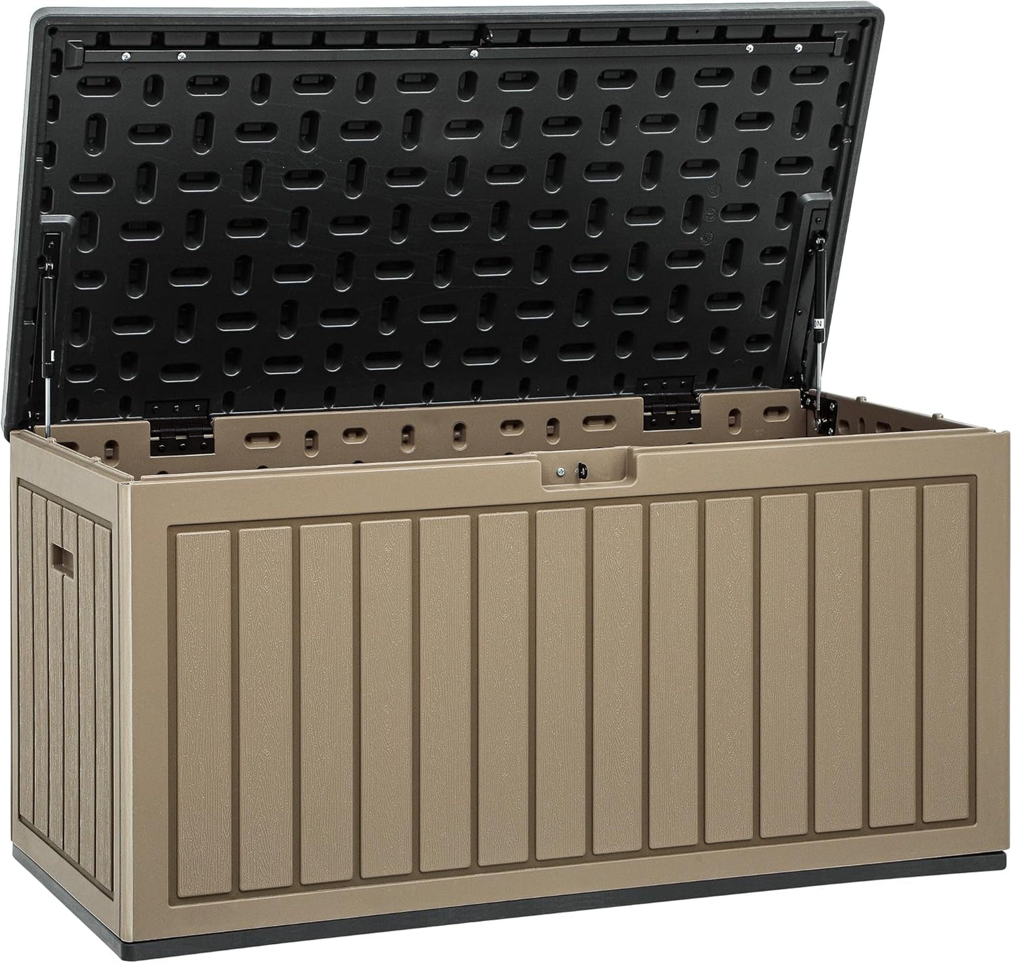 YITAHOME 90 Gallon Double-Wall Deck Box with Side Handles, Outdoor Large Storage for Patio Furniture Cushions, Garden Pool Accessories, Water Resistant & Lockable