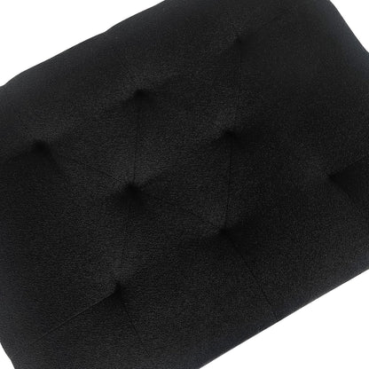Joveco Storage Ottoman Bench, Rectangle 24″ Linen Foot Rest Stool Square Footstool for Living Room, Bedroom, Black