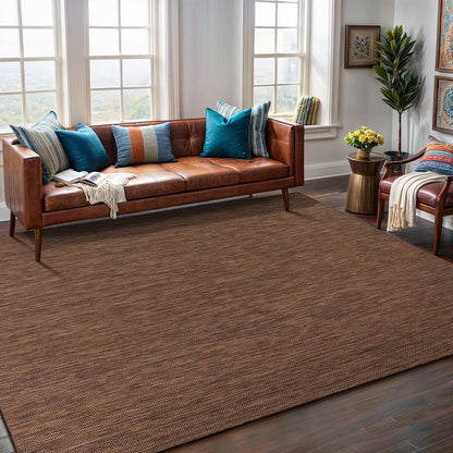 Washable Indoor Outdoor Rug 9x12 Weather Resistant Area Rugs Modern Solid for Porch Deck Balcony Backyard Patio Outside Carpet (9 X 12 Gold Brown)