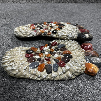 Outdooor Stepping Stones - Decorative Garden Stones for Patio, Deck, Garden or Sidewalk Faux Cobblestone Stepping Stones (Set of 2#B