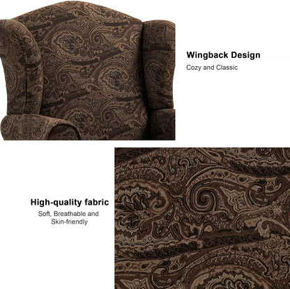 Accent Chair, High Back Upholstered Armchair with High Resilience Sponge & Wood Legs, Mid-Century Modern Comfy Single Sofa Reading Chairs for Living Room, Bedroom (Cranberry, Set of 2)