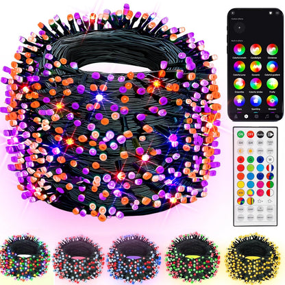 Dazzle Bright Smart Halloween String Lights, 164FT 500 LED RGB Color Changing String Lights with Remote & App Controlled, Christmas Decorations for Indoor Outdoor Holiday Xmas Tree Party Decor