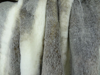Tissavel Chinchilla Faux Fur Throw Blanket & Bedspread - Chinchilla Faux Fur - Gray Ivory Chinchilla Fur Throw - Luxury Soft Fur, Handmade in US, 16444