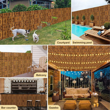Natural Reed Fencing,Decorative Bamboo Fence Rolls Handwoven Friendly Sun Shade for Garden,Patio,Balcony Windows 3x10FT