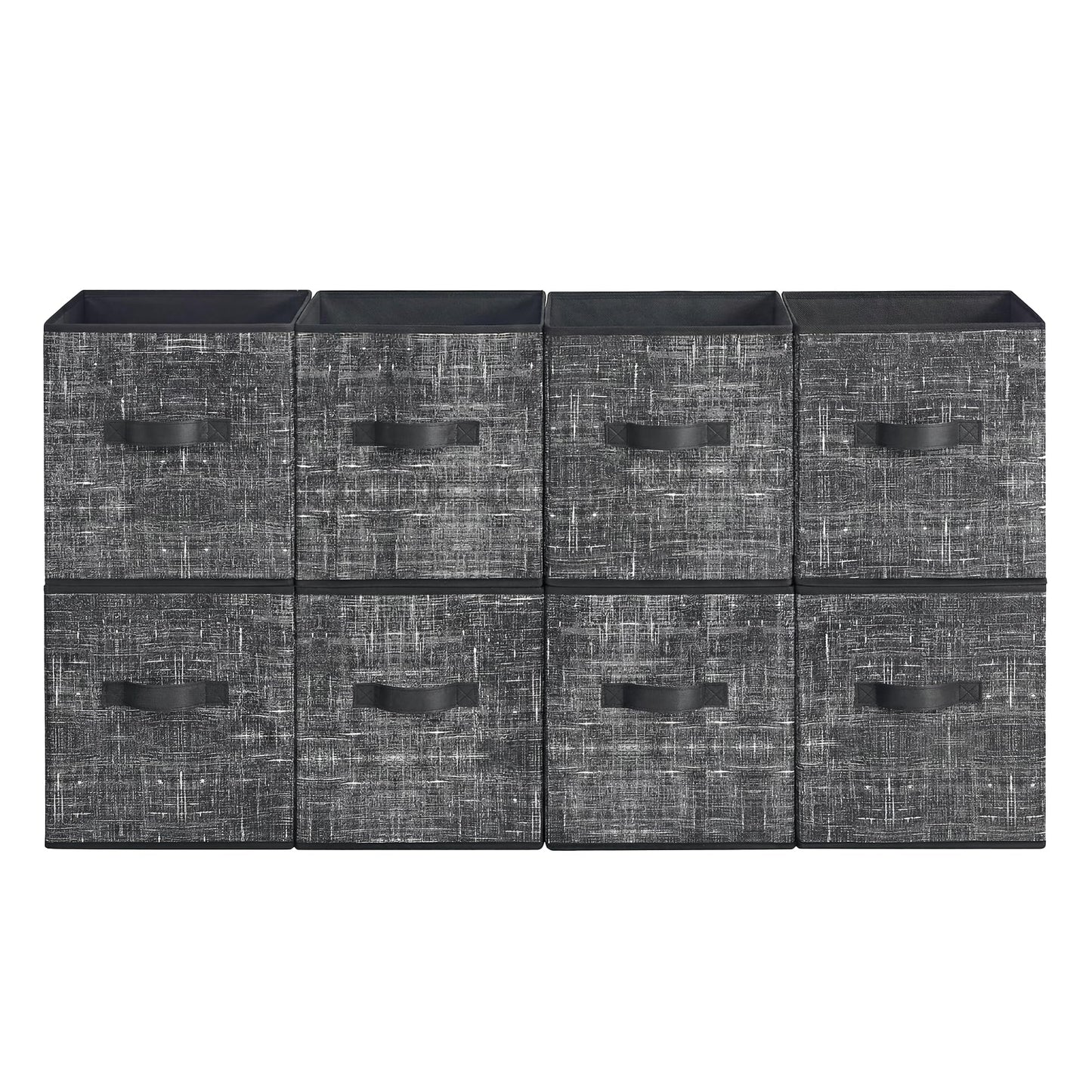 SONGMICS HOME Foldable Storage Cubes Set of 8, Fabric Shelf Organizer Bins with Handles, Closet