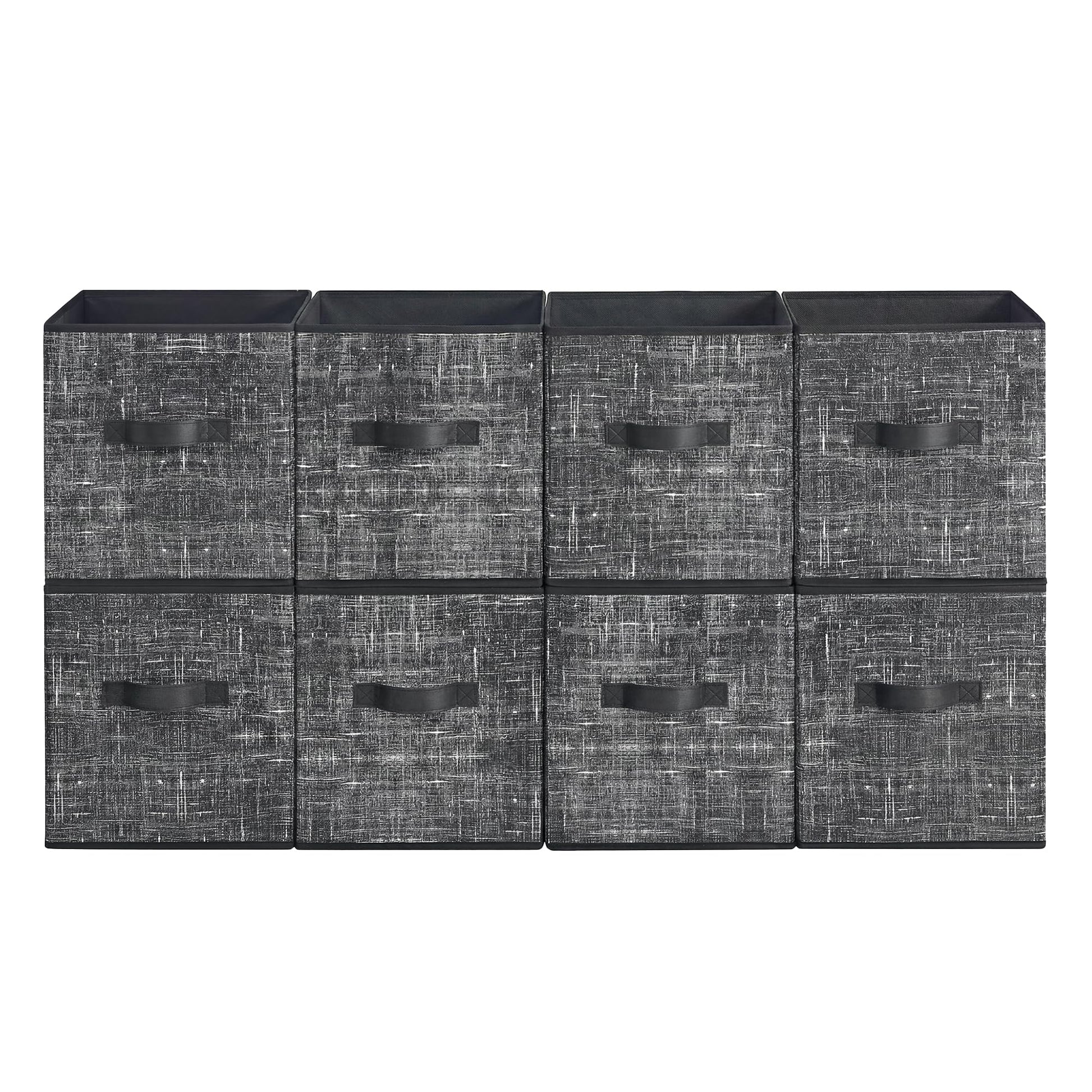 SONGMICS HOME Foldable Storage Cubes Set of 8, Fabric Shelf Organizer Bins with Handles, Closet